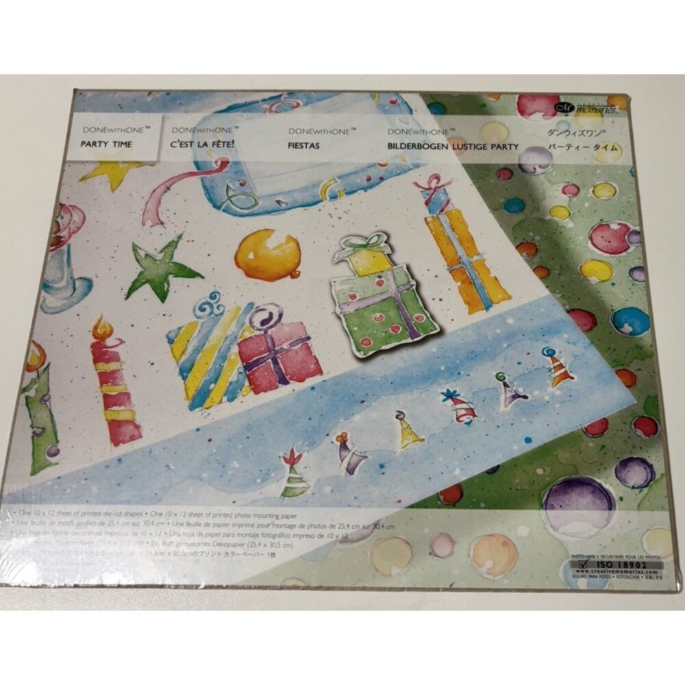 Creative Memories Done with One Party Time Birthday Fiesta Die Cut shapes Paper